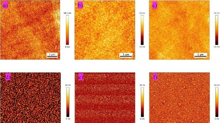 Tapping-Mode AFM topograhpy and adhesion maps